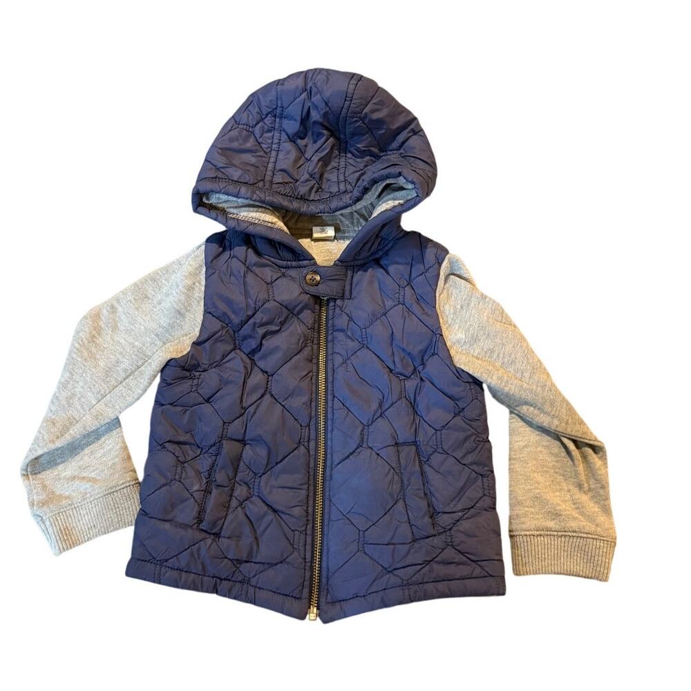 Tucker + Tate Kids' Summit Crest Mixed Media Jacket 24 months puffer blue grey
